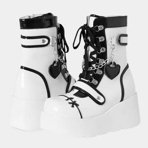 Platform White Boots Women