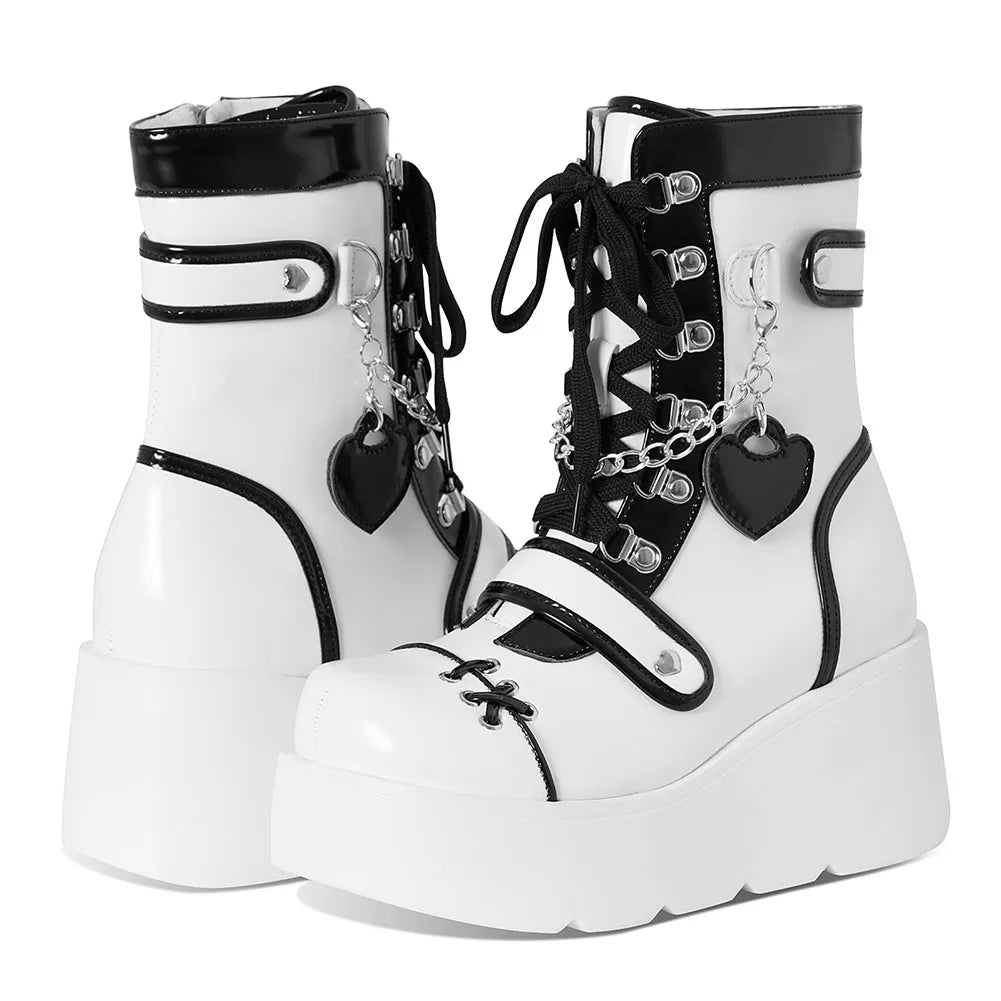 Platform White Boots Women | CYBER TECHWEAR®