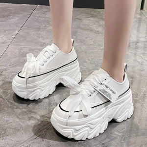 Platform White Chunky Sneakers