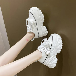 Platform White Chunky Sneakers