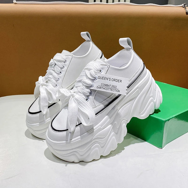Platform White Chunky Sneakers