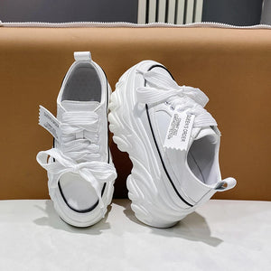 Platform White Chunky Sneakers