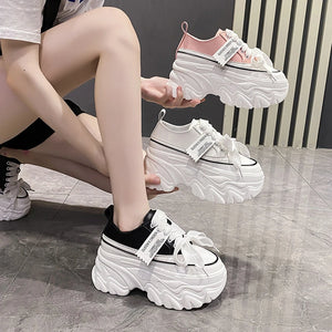 Platform White Chunky Sneakers