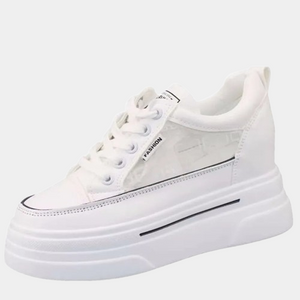 Platform White Leather Sneakers