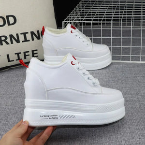 Platform White Sneakers Womens