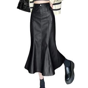 Pleated Black Goth Skirt