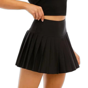 Pleated Black Skort Fitness - product view on white background
