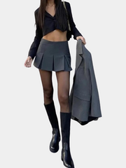 Minifalda cargo plisada
