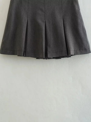 Pleated Cargo Mini Skirt