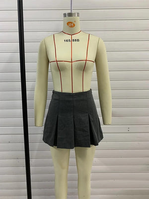 Pleated Cargo Mini Skirt