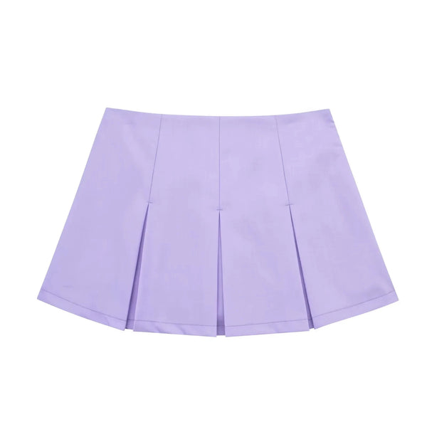 Pleated Cargo Mini Skirt