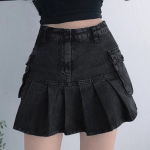 Pleated Cargo Skirt