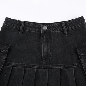 Pleated Cargo Skirt