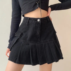 Pleated Cargo Skirt