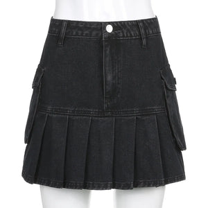 Pleated Cargo Skirt