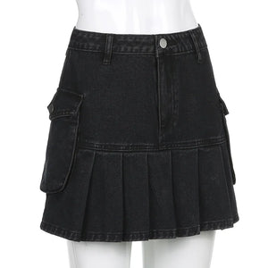 Pleated Cargo Skirt