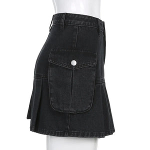 Pleated Cargo Skirt