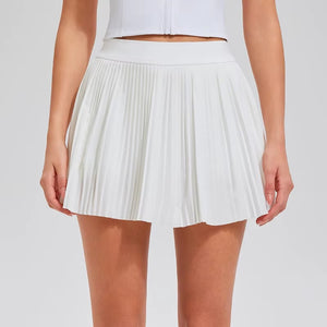 Pleated High Waisted Black Skort