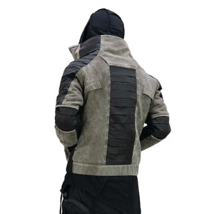 Pleated Sand Cyberpunk Jacket