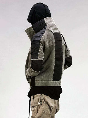 Pleated Sand Cyberpunk Jacket