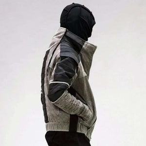 Pleated Sand Cyberpunk Jacket