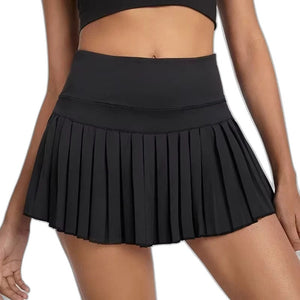 Pleated Skort Black - product view on white background