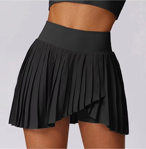 Pleated Sports Black Skort