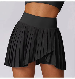 Pleated Sports Black Skort