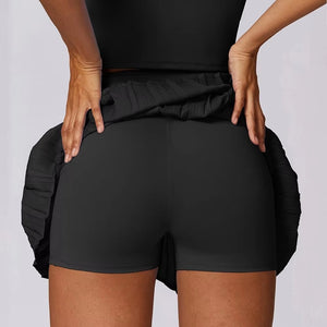 Pleated Sports Black Skort