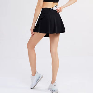 Pocket Pleated Black Skort