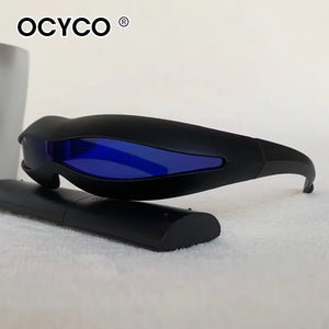 Polarized sport cyberpunk glasses with polycarbonate wrap frame