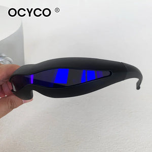 Polarized sport cyberpunk glasses with polycarbonate wrap frame