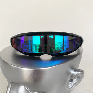 Polarized UV400 techwear glasses in green, blue or red