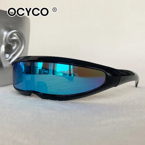 Polarized UV400 techwear glasses in green, blue or red