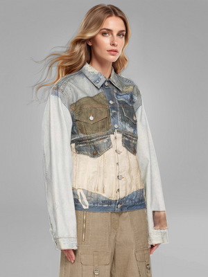 Print Denim Women Spring Jacket