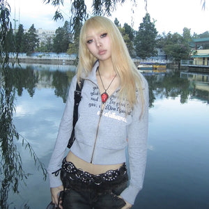 Print Jacket Top Y2K