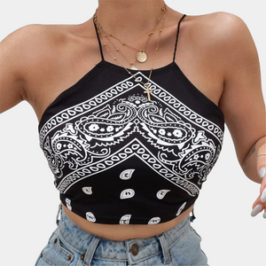 Printed Sleeveless Crop Top