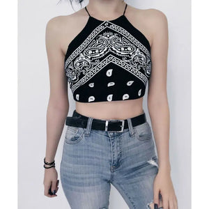 Printed Sleeveless Crop Top