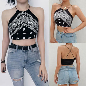 Printed Sleeveless Crop Top