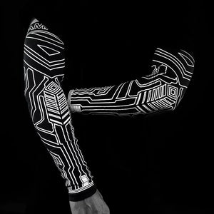 Printed techwear arm sleeves in polyester, one size