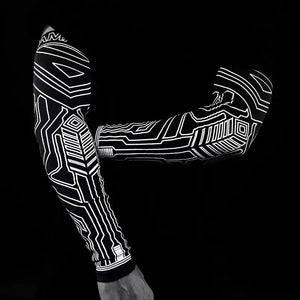 Printed techwear arm sleeves in polyester, one size