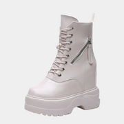 Botas de plataforma de piel blanca