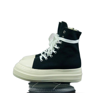 PU Black Boots Men - product view on white background