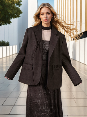 PU Drawstring Women Jacket Spring