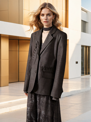 PU Drawstring Women Jacket Spring