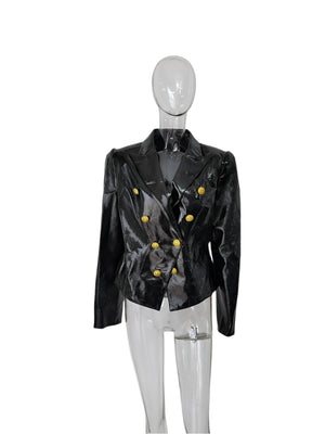 PU Glossy Leather Jacket Women Spring