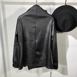 PU Irregular Zipper Spring Jacket Women