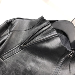 PU Irregular Zipper Spring Jacket Women