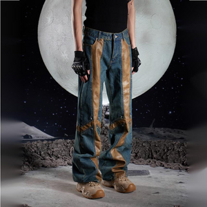 PU Leather Cyberpunk Jeans