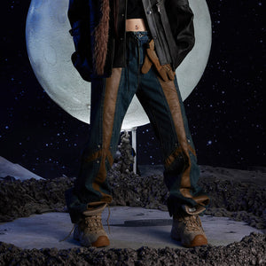 PU Leather Cyberpunk Jeans